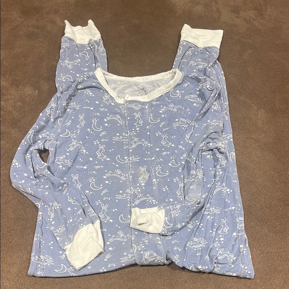 Blue Bunny Print Pajama Set